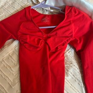 Red Long Sleeve Top